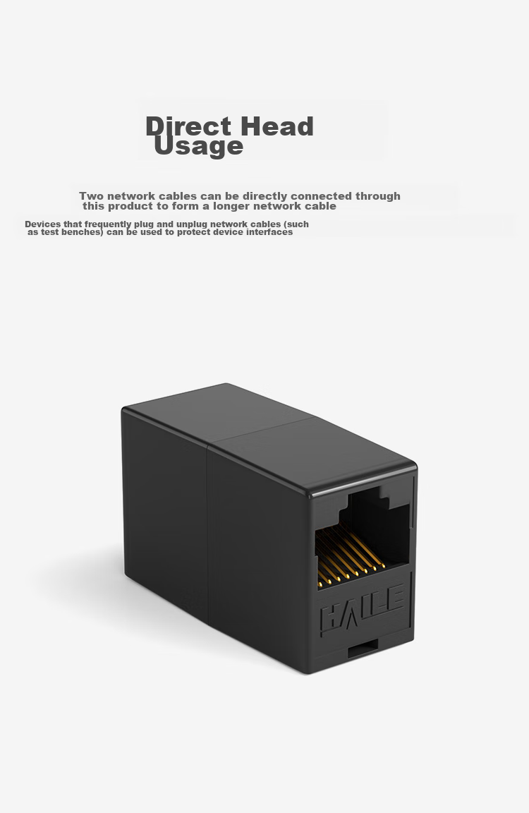 Сетевой соединитель HAILE HT-300E, Gigabit Ethernet, прямой, модуль с двумя портами RJ45, совместимый с Cat5e/Cat6
