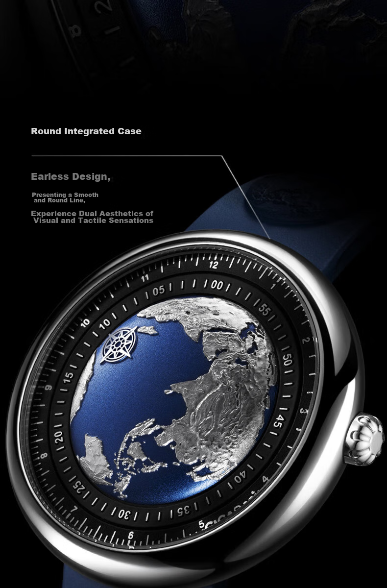 CIGA DESIGN U Series Blue Planet Earth Watch Upgraded Version Wristwatch, Men's Watch, New Year Gift