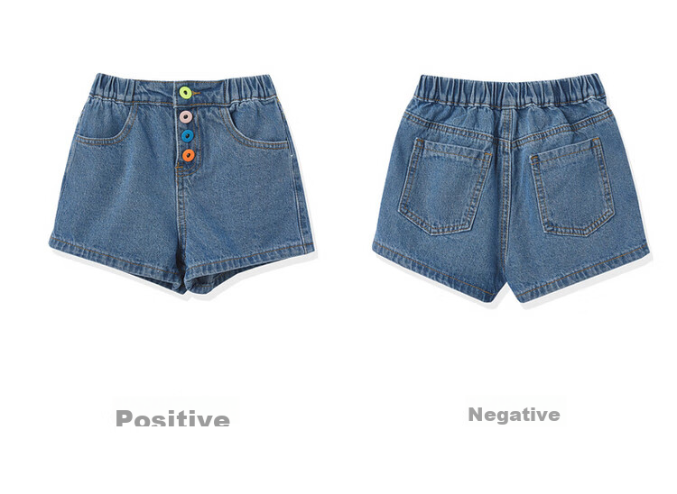 Джинсовые шорты ASK JUNIOR для девочек, летние, спортивные, повседневные, тонкие, синие, размер 130