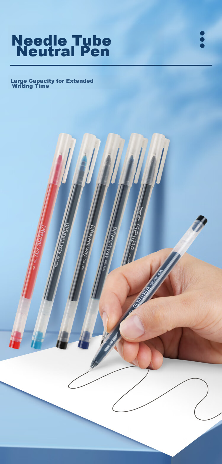 Ручка TRUECOLOR GP118, 0.5 мм, черная, набор 12 шт., для экзаменов, офиса, бизнеса