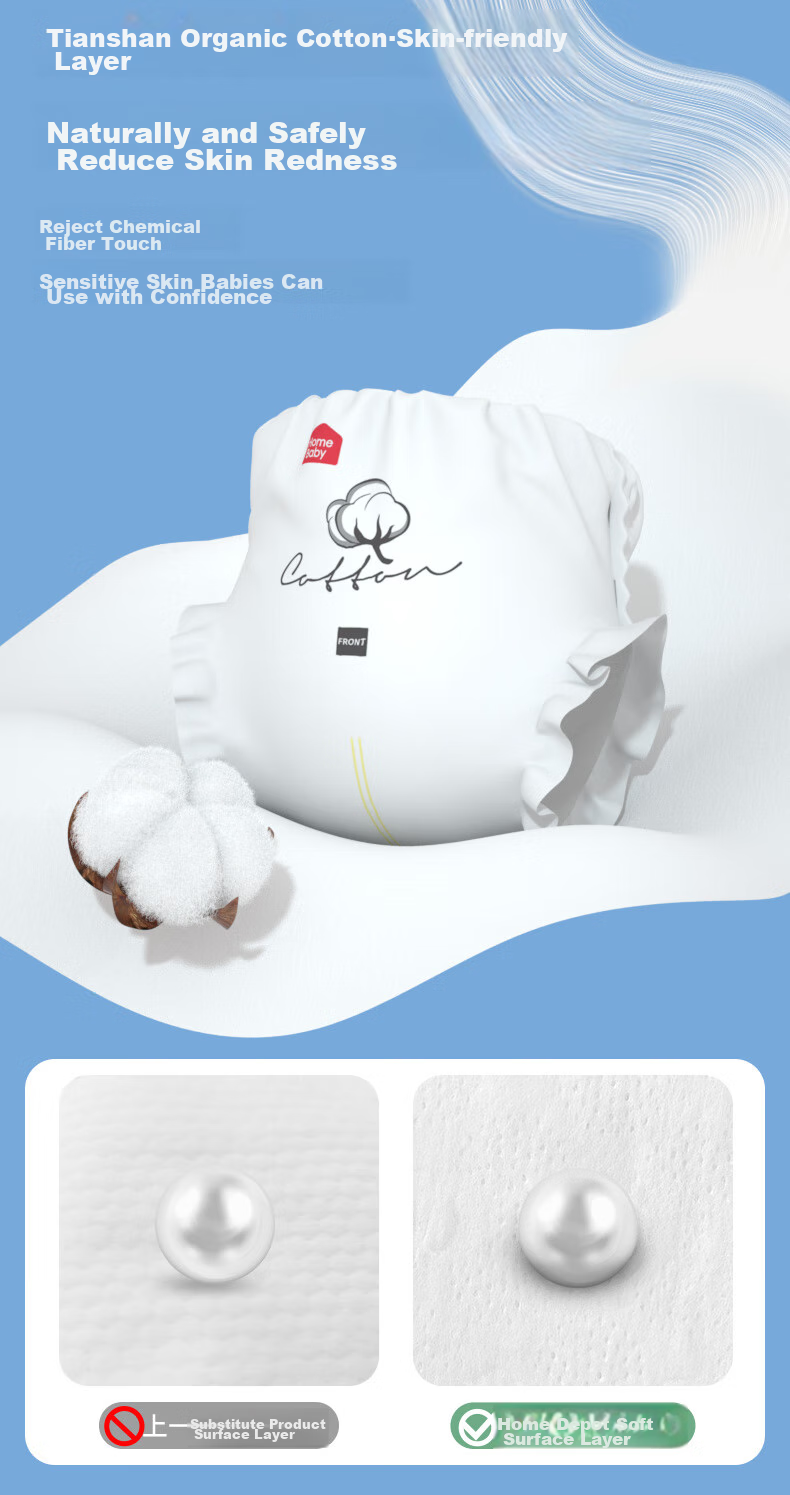 Подгузники Homebaby Premium Cotton, размер M, 88 шт., ультратонкие для чувствительной кожи, для новорожденных мальчиков и девочек, трусики для малышей