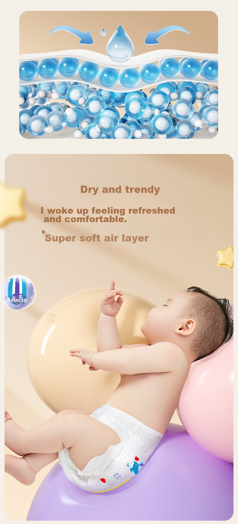 Подгузники-трусики Anerle Magic Absorbent XL 40 шт. (12-17 кг), дышащие, с высокой впитываемостью, для ночного использования