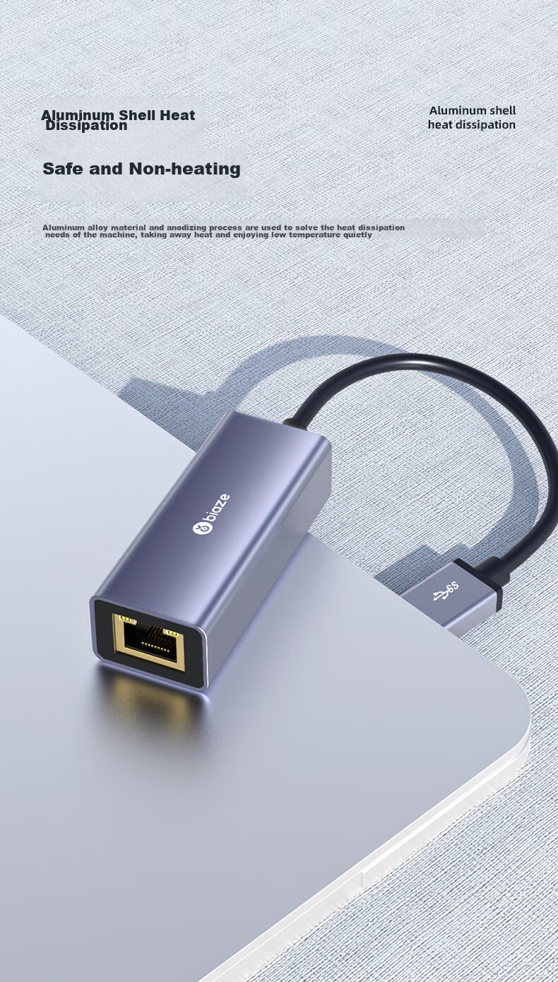 Внешняя сетевая карта BIAZE USB 2.5G Gigabit Ethernet RJ45, адаптер для Apple Mac Laptop, 2.5G