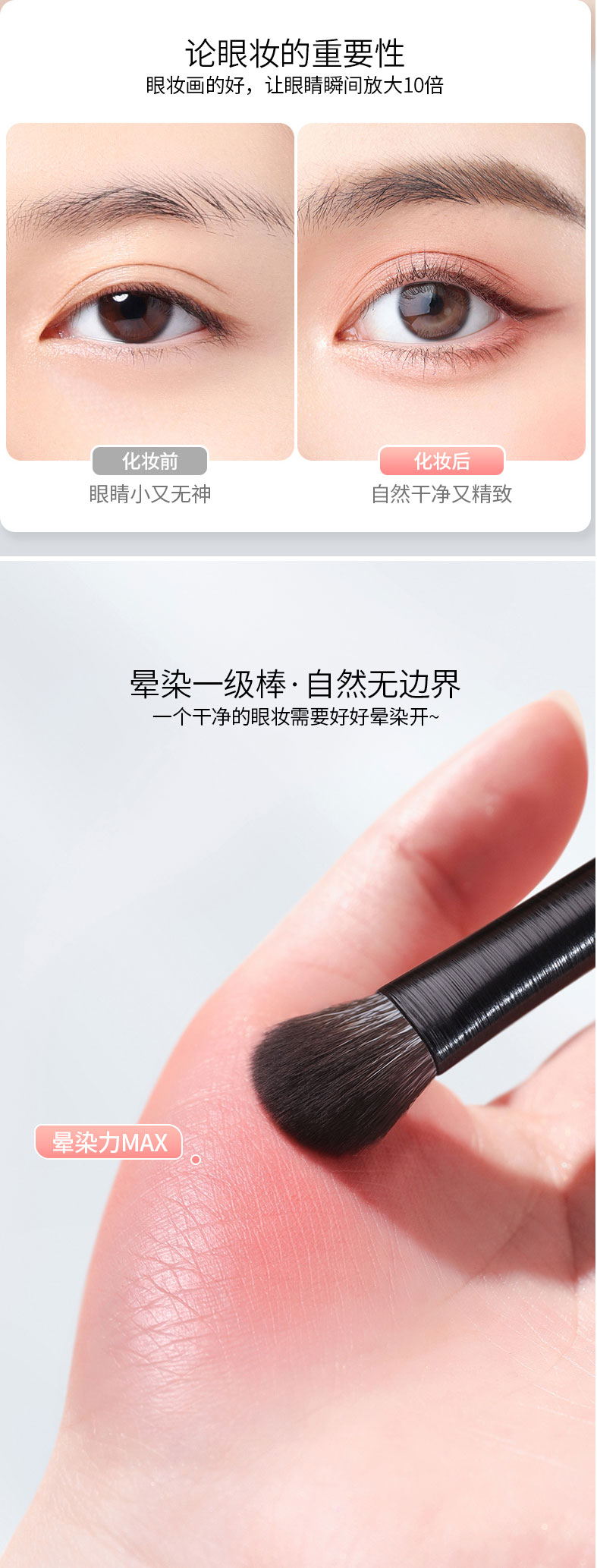 古迪GOOOD沧州软毛眼影刷6件套装小号化妆刷眼妆晕染卧蚕眼线刀锋眼部细节