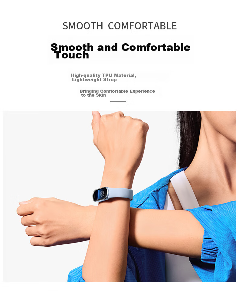 Ремешок BHO для Xiaomi Mi Band 10/9, спортивный, дышащий, сменный, из TPE, розово-золотой
