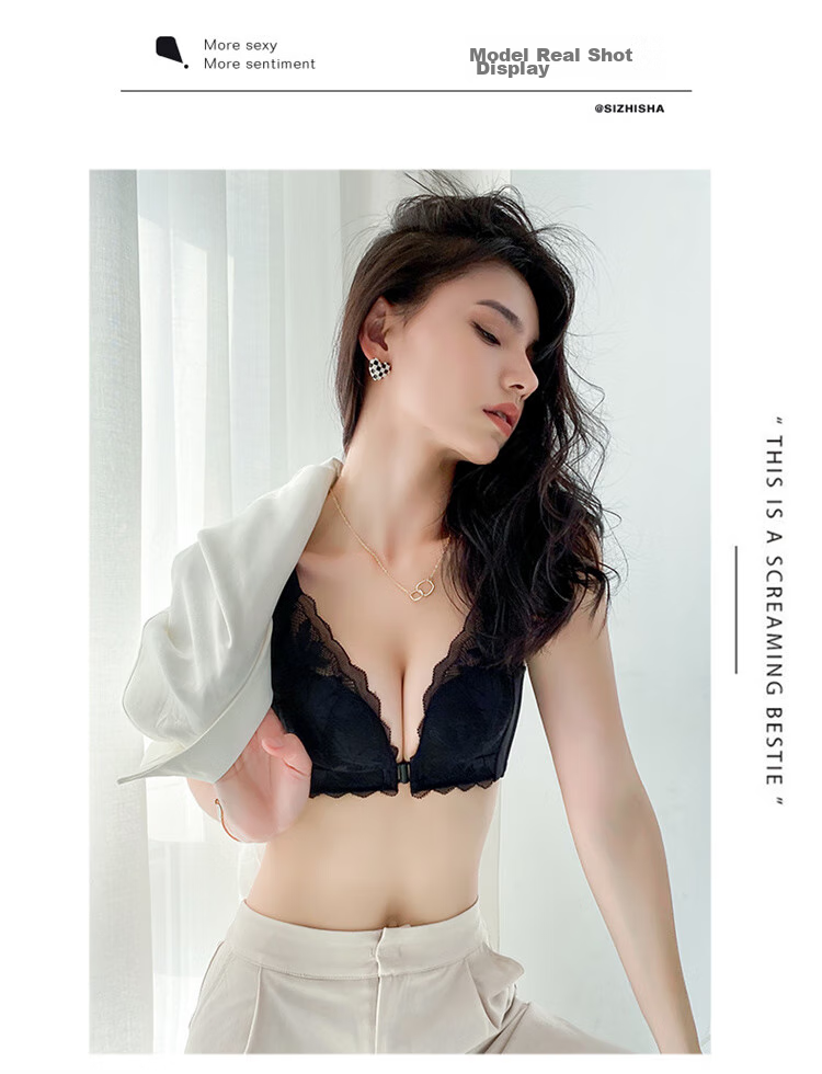 Бюстгальтер FENTENGCARE, тонкий, с передней застежкой, снимающий давление, с боковой поддержкой, регулируемый, женское нижнее белье, без косточек, визуально уменьшающий большой бюст