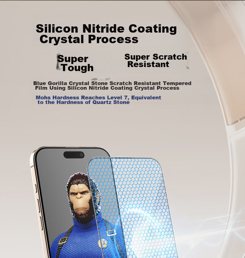 Защитное стекло Lanxingxiansheng для Apple iPhone 15 Pro Max, ультрапрозрачное, противоударное, антибликовое, полное покрытие