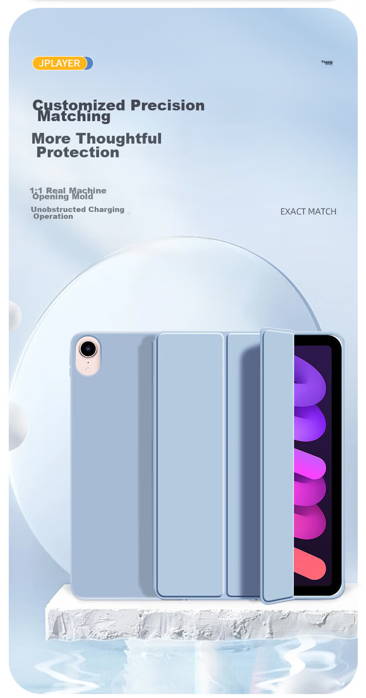 Чехол JPLAYER для Apple iPad Pro 2025/2024 11 дюймов, совместимый с чипами M5/M4, защитная крышка для сна, подставка с тремя сложениями, нескользящая внешняя оболочка, черный
