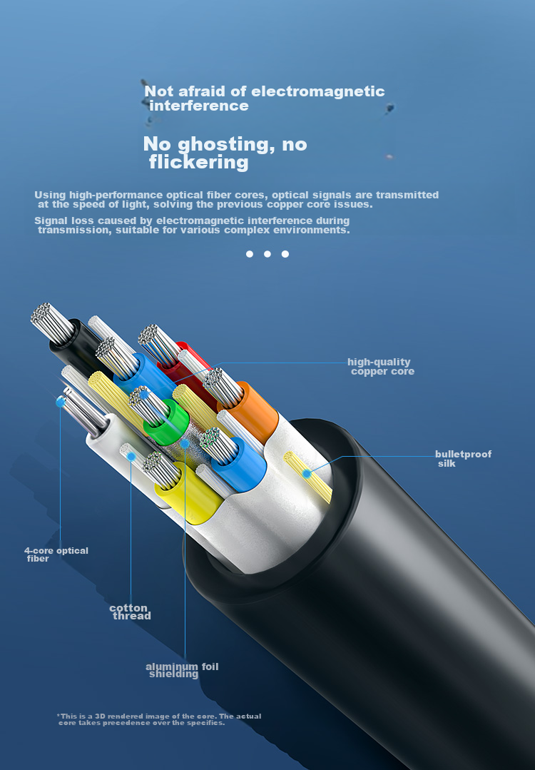 Оптический кабель CHOSEAL HDMI 2.0, 4K@60Hz, 3D, 30 метров