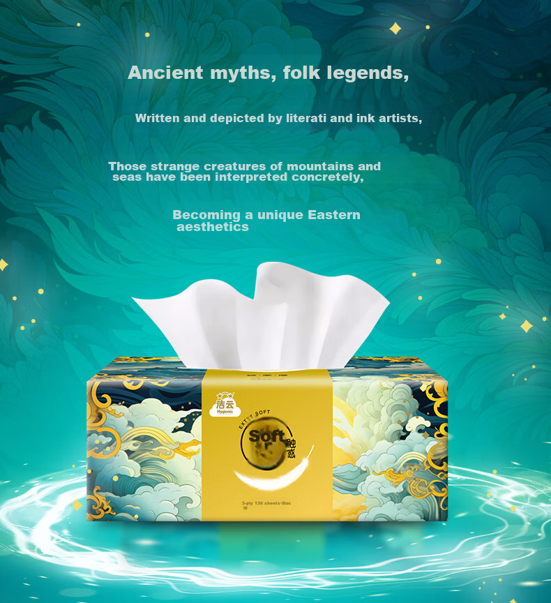 Влажные салфетки Jieyun Soft Touch, 3 слоя, 136 шт. * 18 упаковок (средний размер) - целая коробка