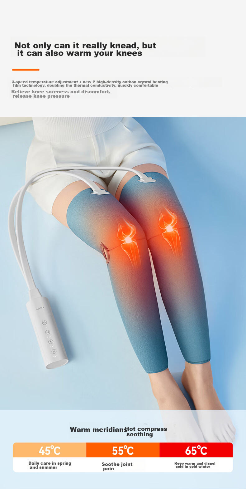 Массажер для ног Keepfit KPF-Leg07 с функцией теплового компресса для коленей, автоматическое разминание для бедер и икр, улучшение кровообращения, подарок на праздник