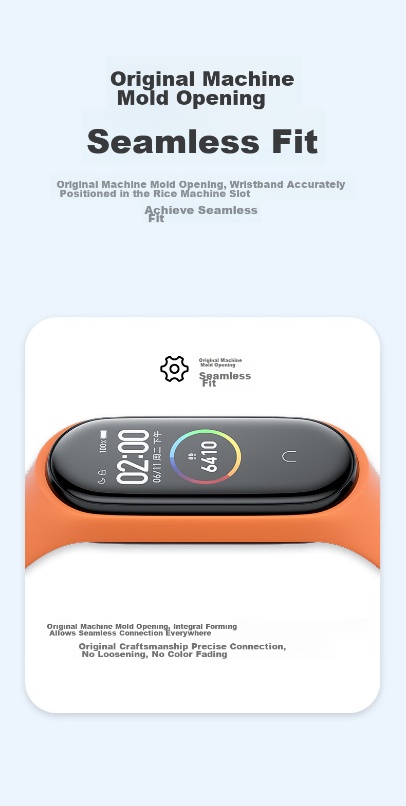 Ремешок CangHua для Xiaomi Mi Band 3/4, спортивный, черный, силиконовый, NFC