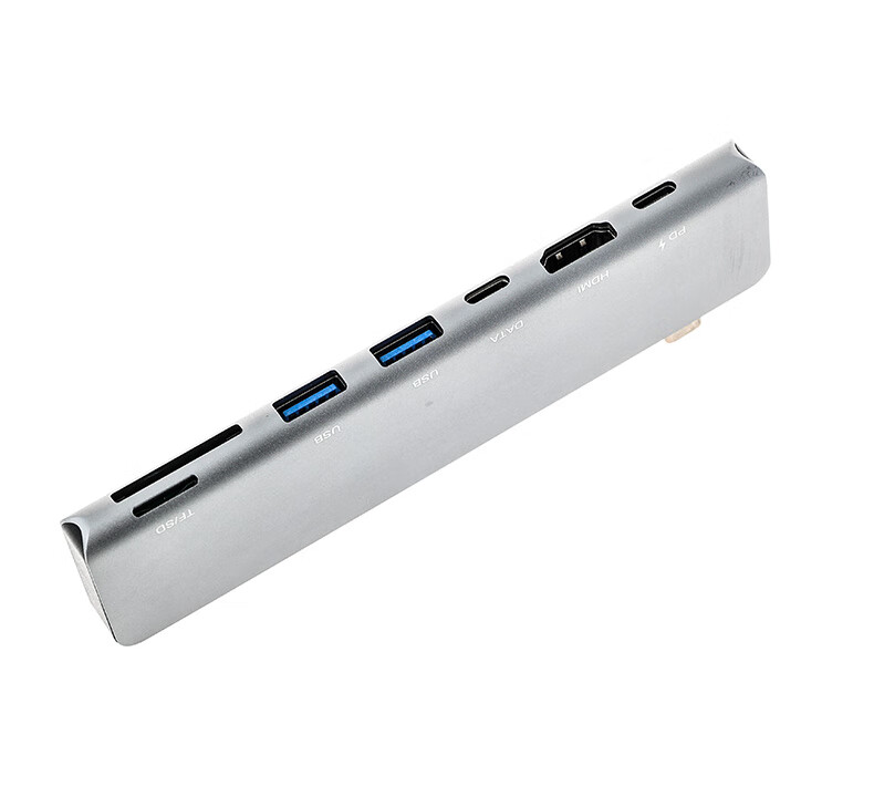 USB-C хаб Youlianxing, 7-в-1, с HDMI 4K, USB 3.0, SD/TF кардридером, PD зарядкой, алюминиевый корпус, серебристый