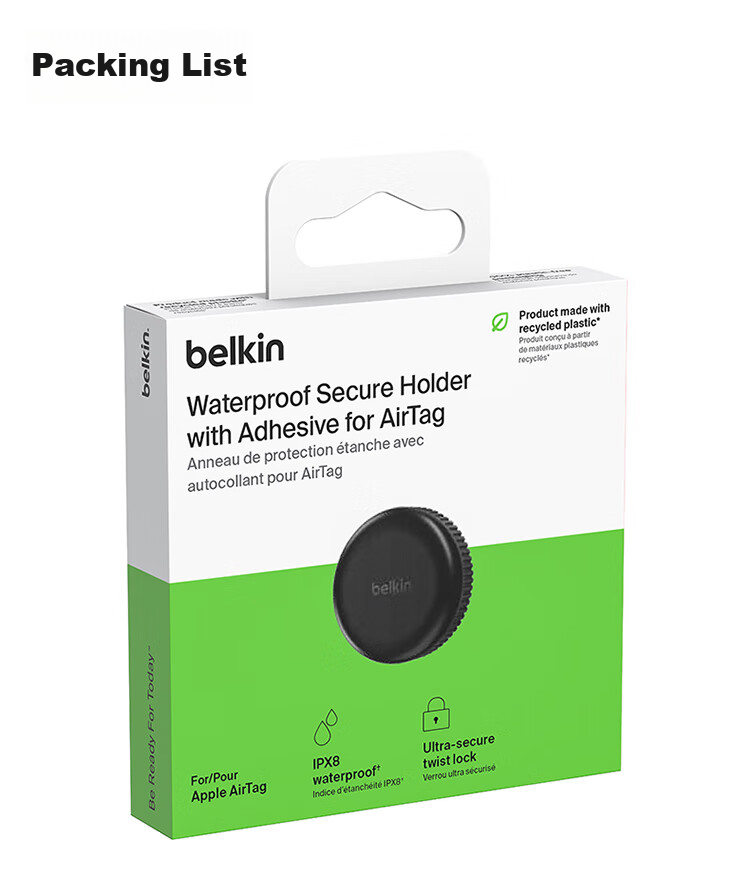 Защитный чехол BELKIN для Apple AirTag MSC016, черный