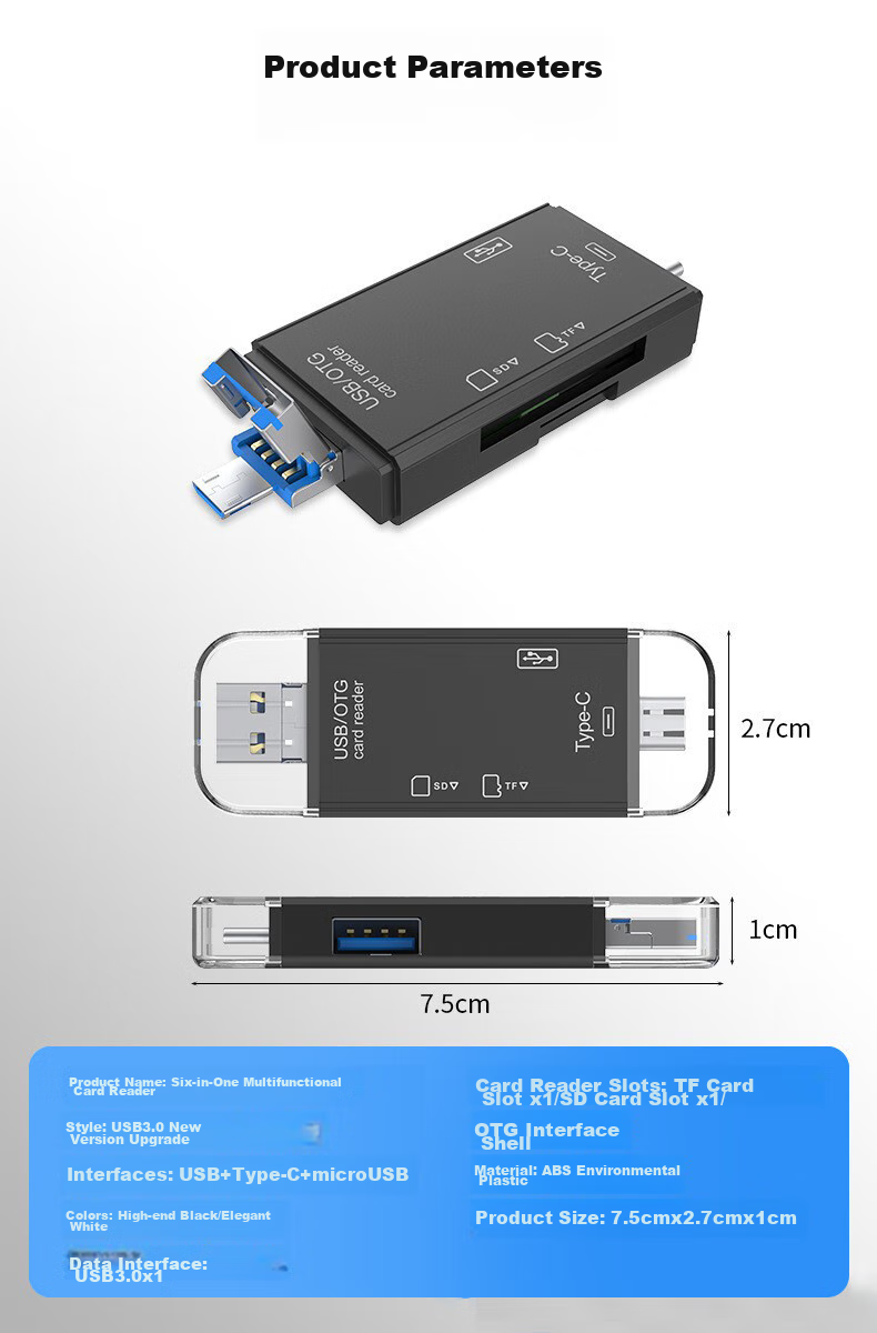 LinkStone USB/Type-C Card Reader, SD/TF/Udisk Multi-Function Four-In Card Reader, Computer and Phone OTG Card Reader, Supports Camera Drone Dash Cam Memory Cards