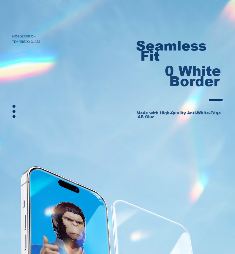 Защитное стекло Lanxingxiansheng для iPhone 16/15, полное покрытие, высокая четкость, безрамочное защитное стекло
