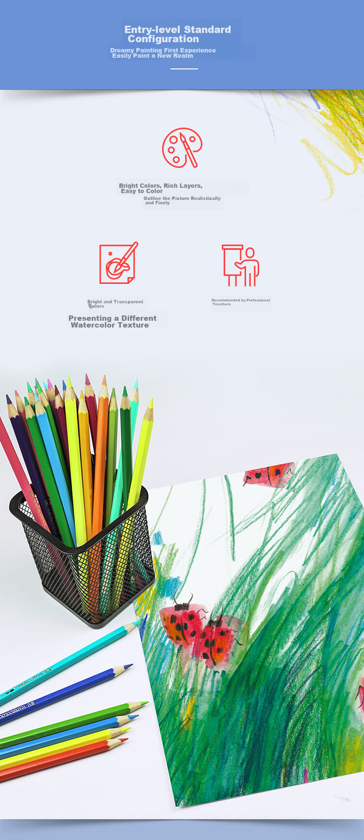 Набор акварельных карандашей Faber-Castell, 12 цветов, для профессиональных художников и студентов