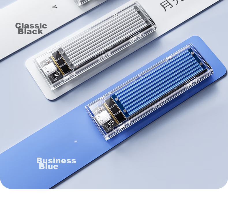 Внешний корпус ORICO M.2 NVMe SSD, 10 Гбит/с, интерфейс Type-C, прозрачный металлический/синий, TCM2-C3