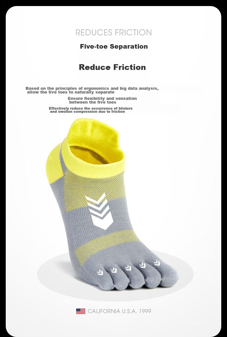 Носки TFO Competition-Grade Quick-Dry Five-Toe Socks, мужские, серые, размер M
