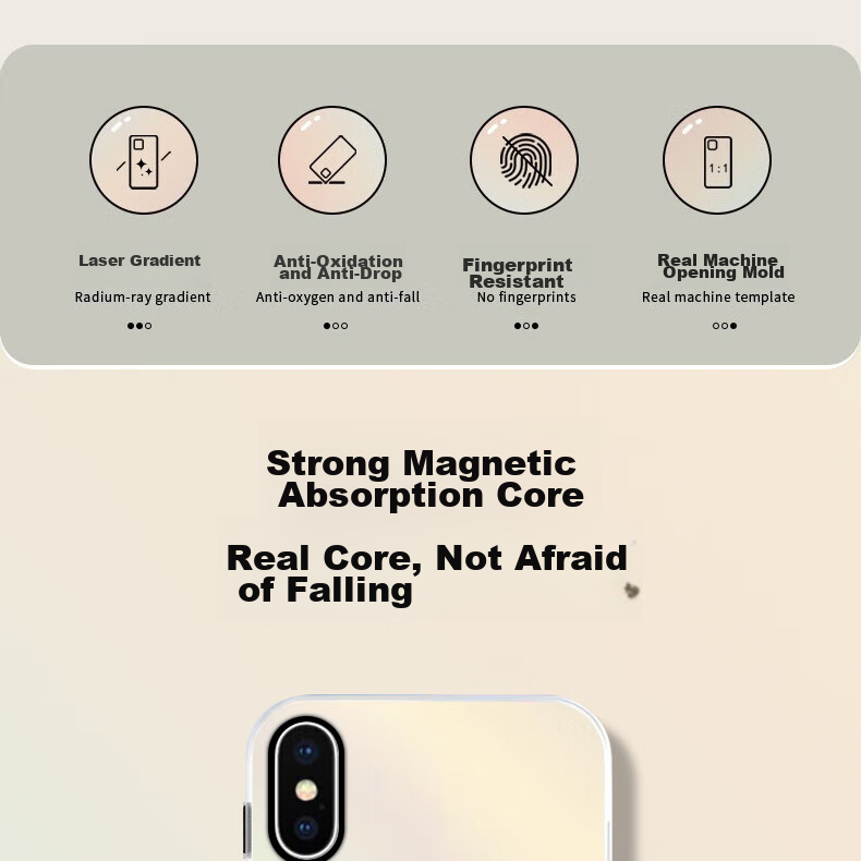 Чехол Baozou для Apple iPhone XS Max, силиконовый, с MagSafe, противоударный, прозрачный градиент
