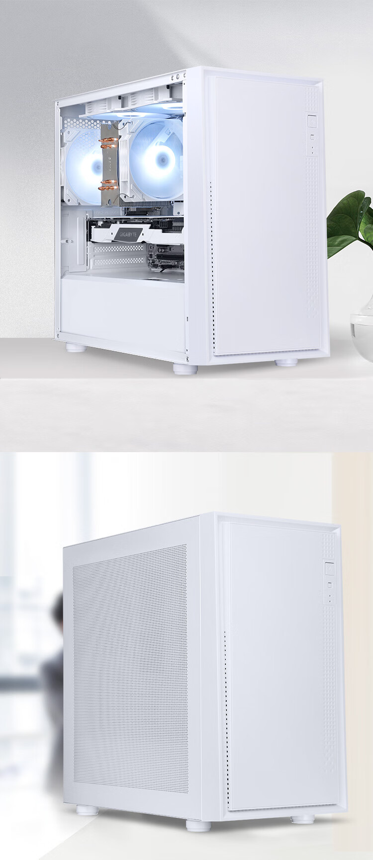 Компьютерный корпус SAMA Pingtouge M2 Air Snow Edition, стандартная конфигурация: Type-C / Dual USB 3.0 / боковая сетчатая вентиляция для отвода тепла / поддержка материнской платы M-ATX, водяное охлаждение 240 мм