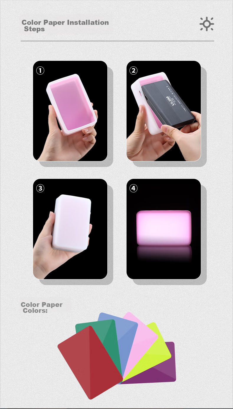 Ulanzi VL120 Мини карманный светодиодный RGB фонарь для телефона, портативный полноцветный осветитель для фотосъемки, ручной заполняющий свет для видеоблога, мягкий свет