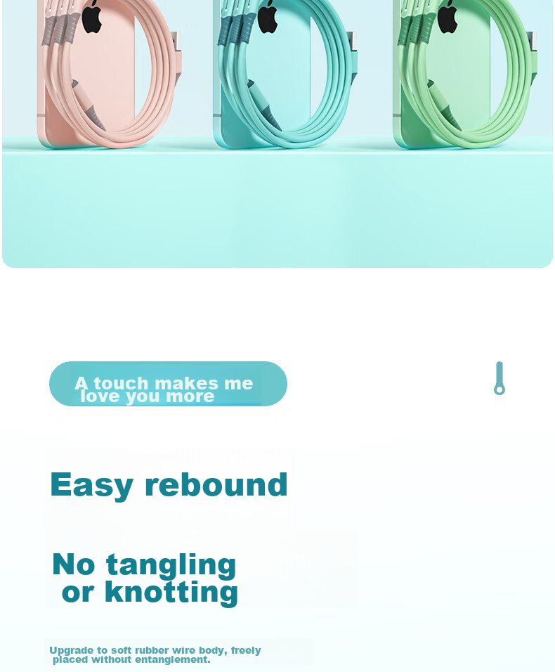 Кабель Nengshi 3-в-1 Type-C/Lightning/Micro-USB, 66W, 0.6м, синий