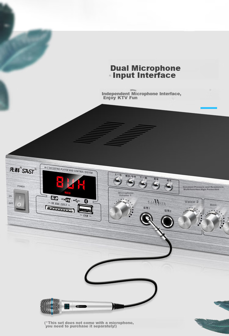 SAST Комплект акустической системы для потолка 6 дюймов, 100 Вт, с Bluetooth, микрофонным входом, усилителем