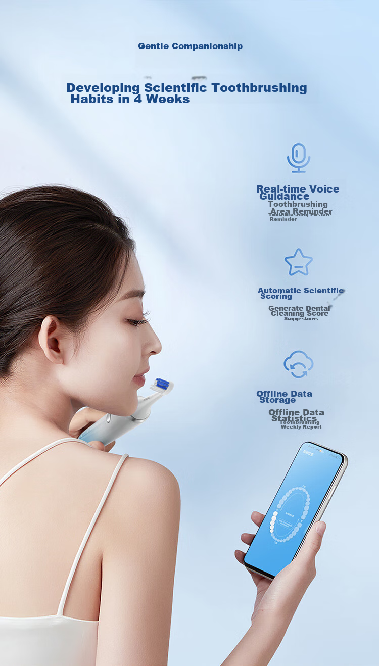 Электрическая зубная щетка Huawei Zhixuan HarmonyOS Libode, набор для двоих, умная звуковая щетка, ледниковая версия, 2 шт. (Ледяной кристалл + Коралловый розовый)
