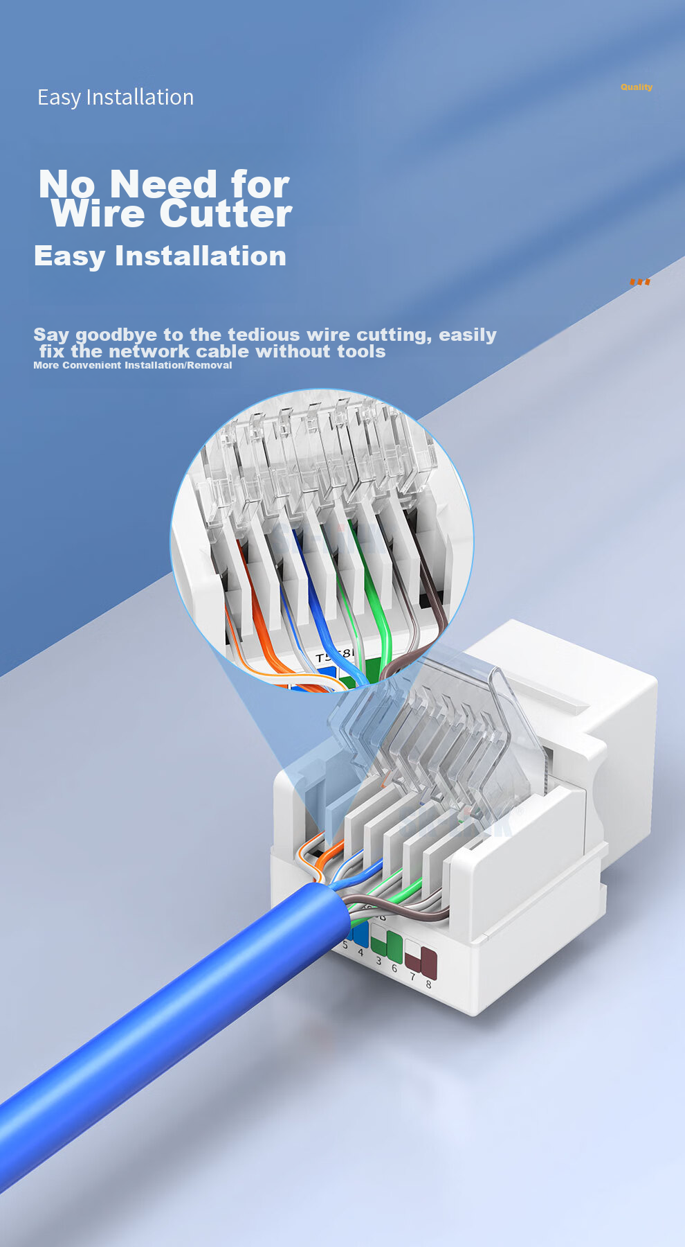 Модуль сети SK-LINK Cat5e, неэкранированный патч-кабельный информационный модуль, разъем сетевой розетки RJ45 Crystal Head