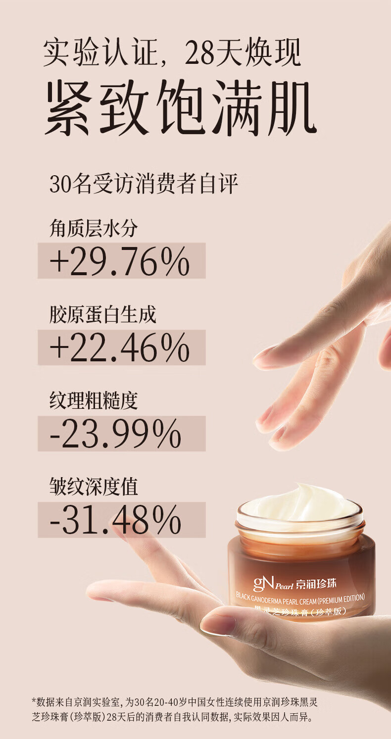 京润珍珠（gNPearl）紧致淡纹面霜 补水保湿滋润珍珠膏贵妇膏 【逆龄修护】京润珍珠面霜3件套
