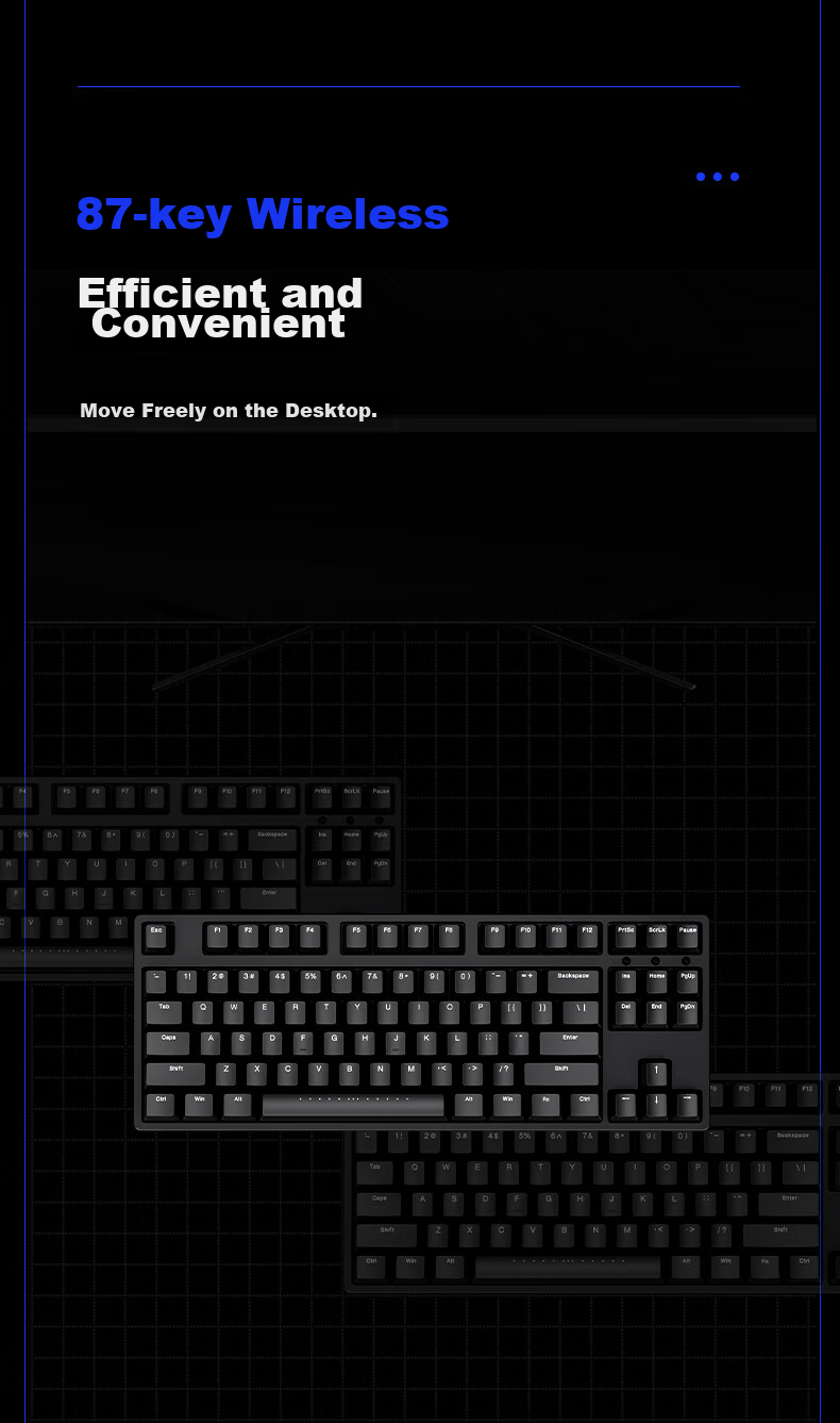 Беспроводная механическая клавиатура ikbc W200, 87 клавиш, Cherry MX Brown, черный