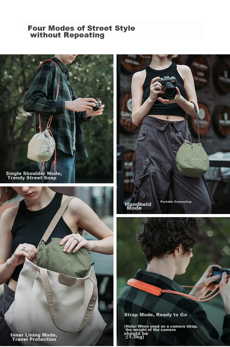 PGYTECH OneGo Drawstring Bag, сумка для камеры, сумка для хранения, сумка через плечо, подходит для беззеркальных камер Canon, Fuji, Sony, цвет "Лесной зеленый"