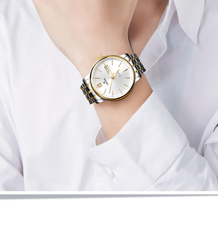 Мужские часы EBOHR Master Series 51879418 с автоматическим механическим механизмом, золотистый браслет из нержавеющей стали, водонепроницаемость 50 м, сапфировое стекло
