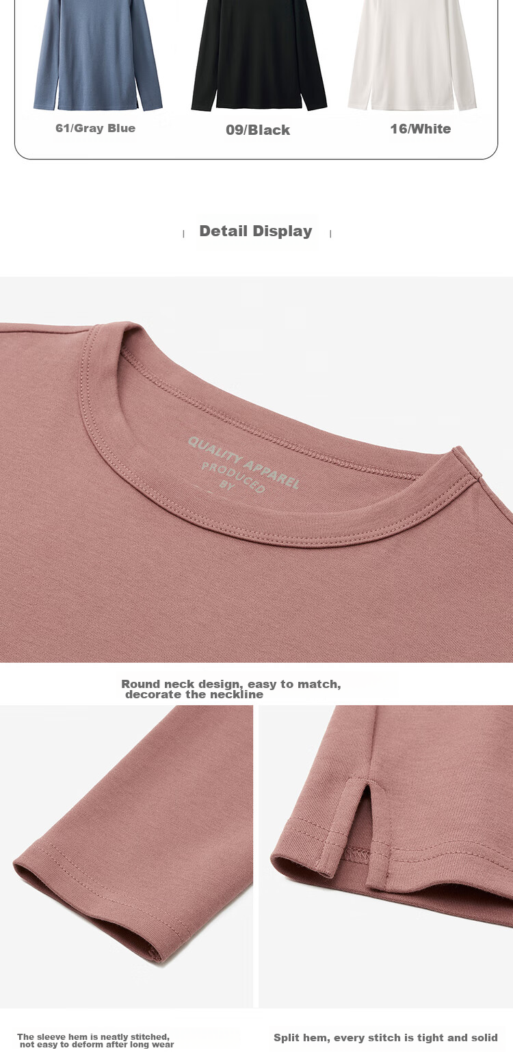 Женская футболка Giordano с длинным рукавом, из 100% хлопка, с круглым вырезом, гладкая, размер M, цвет 25 Bedford Red