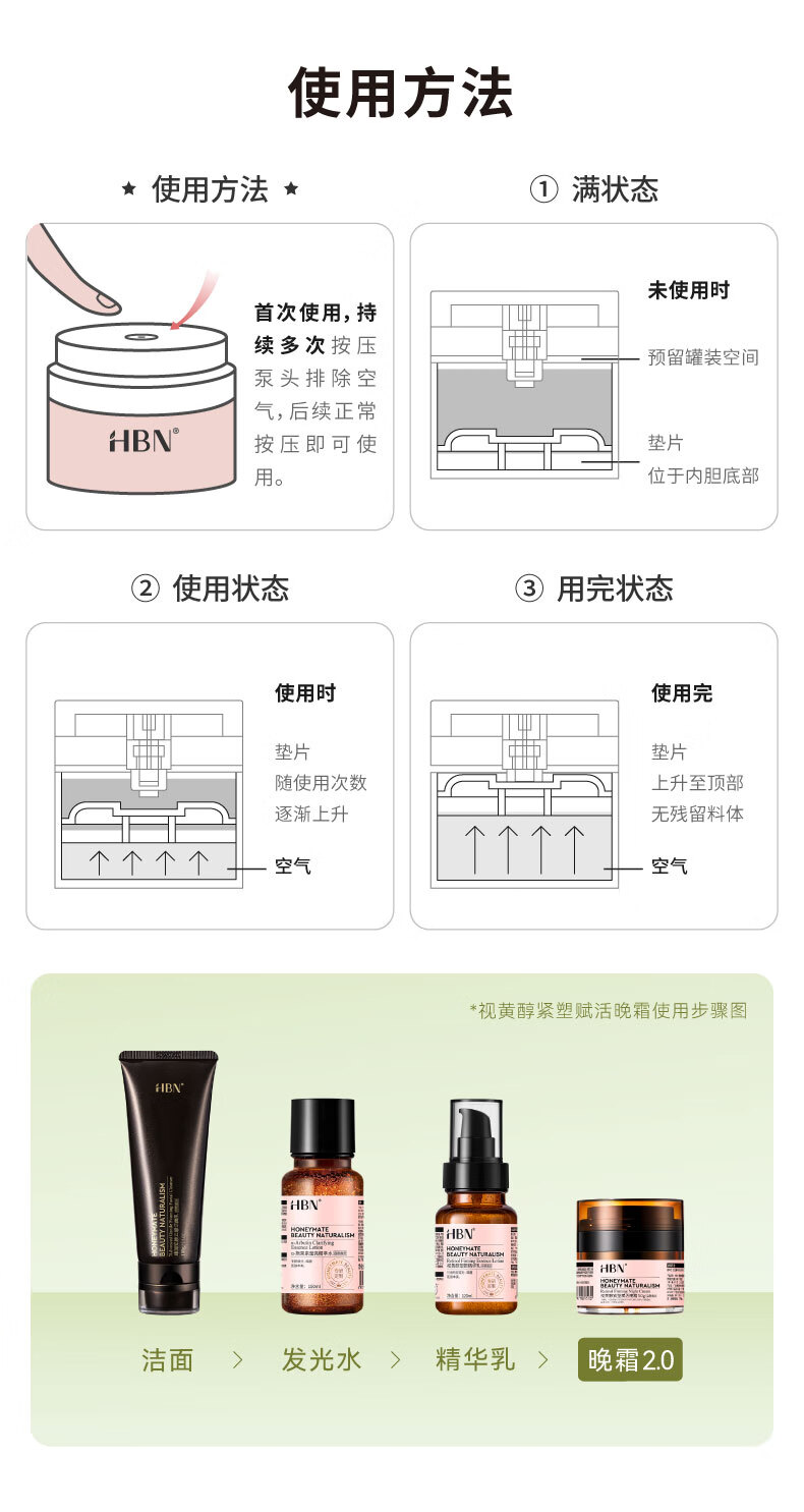 HBN视黄醇双a醇晚霜2.0面霜抗皱紧致控油旅行装 5g