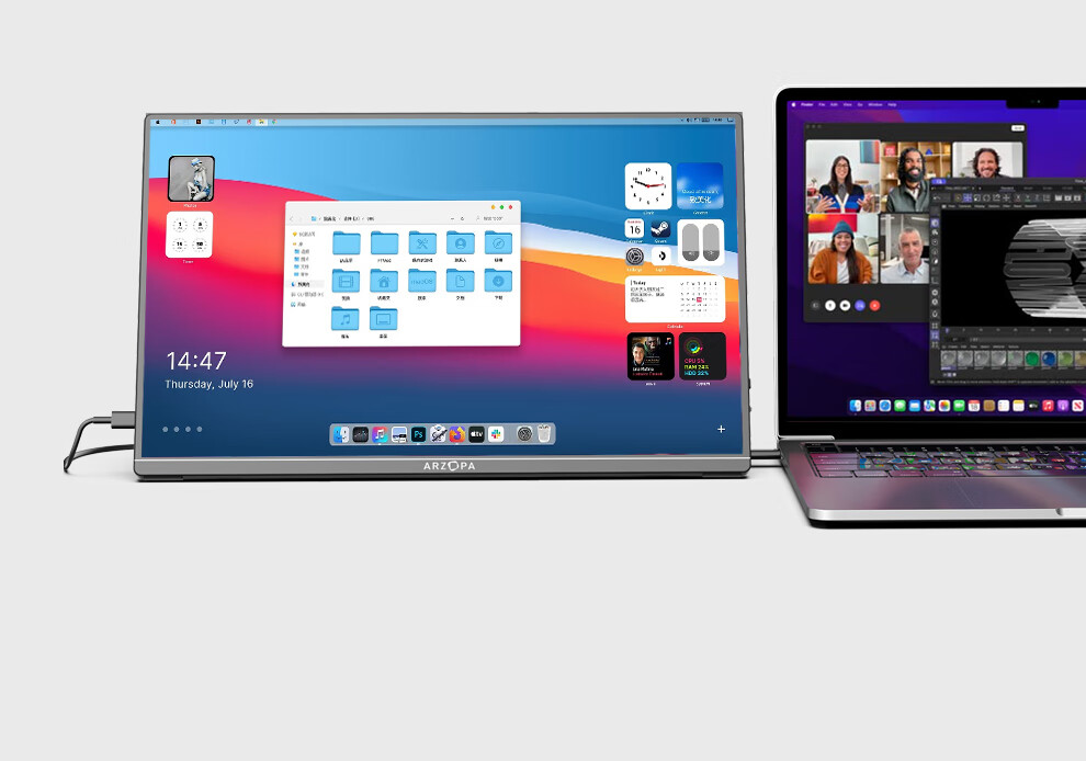 Портативный монитор ARZOPA A1 GAMUT 15.6" Full HD (1920x1080), IPS, 60Hz, 16:9, HDR10, черный