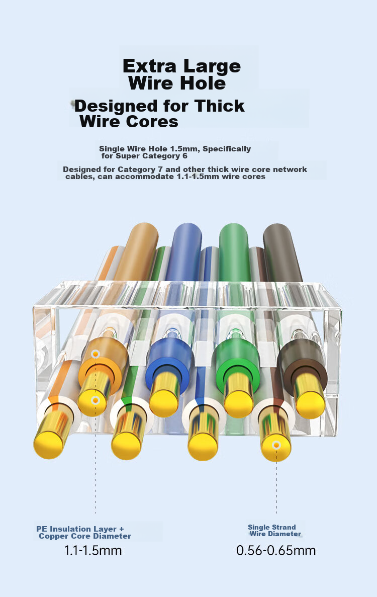 Разъемы CHOSEAL Cat6A экранированные RJ45, гигабитные сетевые кристаллические головки, профессиональные сетевые штекеры, двухкомпонентный дизайн, 20 шт., QS9076Z20