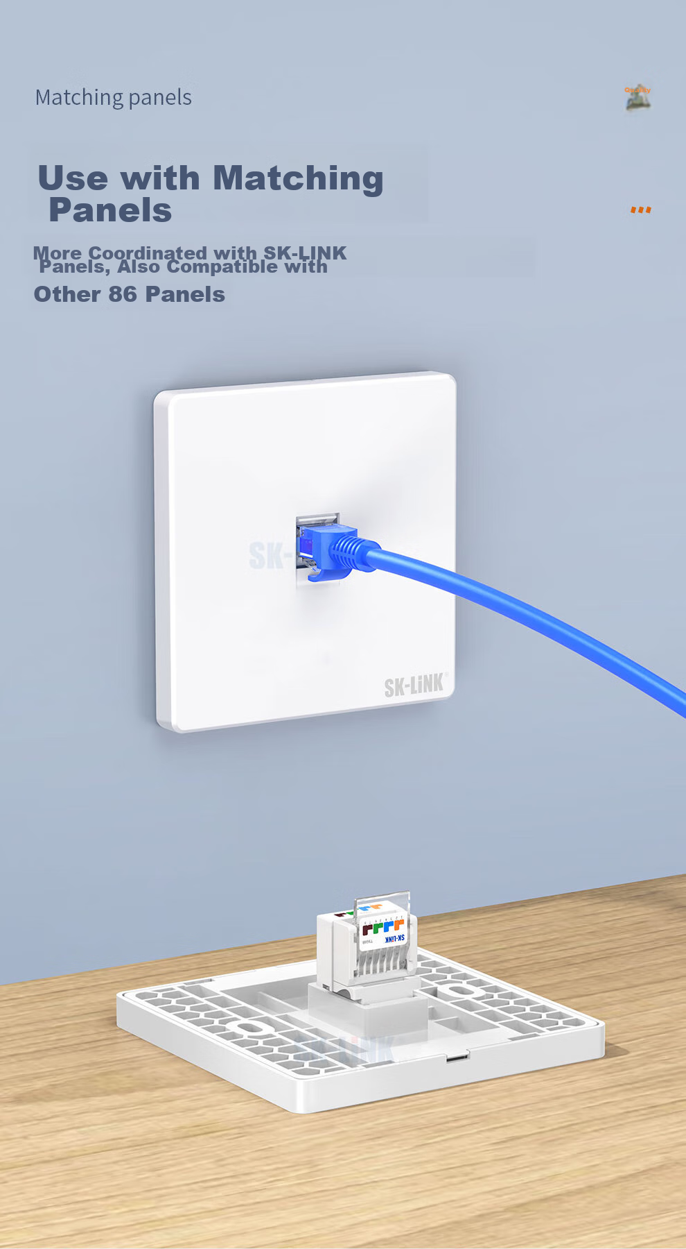 Модуль сети SK-LINK Cat5e, неэкранированный патч-кабельный информационный модуль, разъем сетевой розетки RJ45 Crystal Head