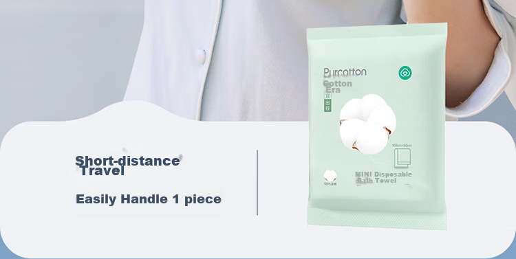 Одноразовые полотенца PurCotton, 100% хлопок, утолщенные, для отелей, путешествий, командировок, портативные, 100x60 см, 5 штук