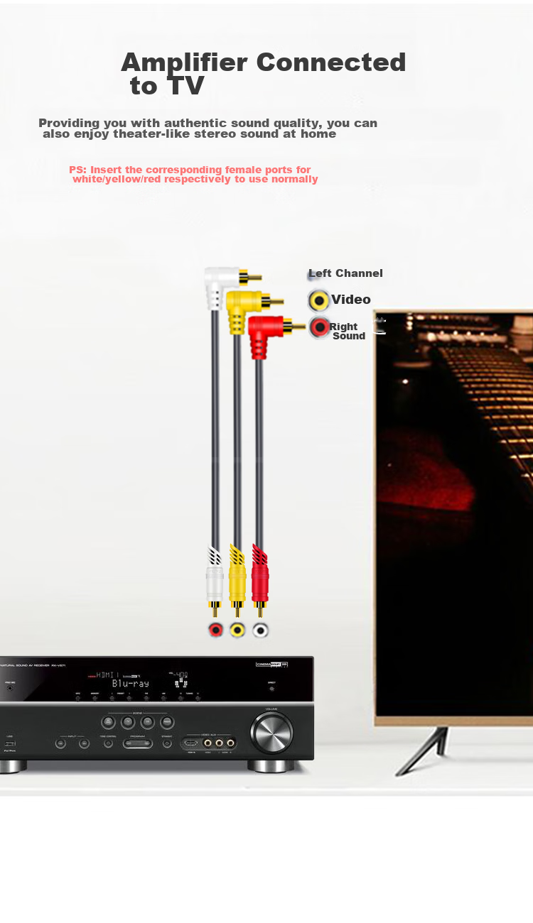 Аудиокабель Jinghua 3RCA - 3RCA, 1.8 метра, серый