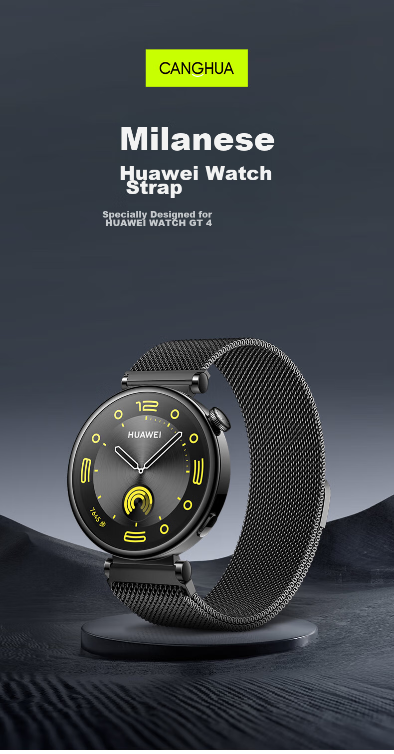 Ремешок CangHua Milanese для Huawei Watch GT6/5/4, женский, 41мм/42мм, миланский плетеный из нержавеющей стали с магнитной застежкой