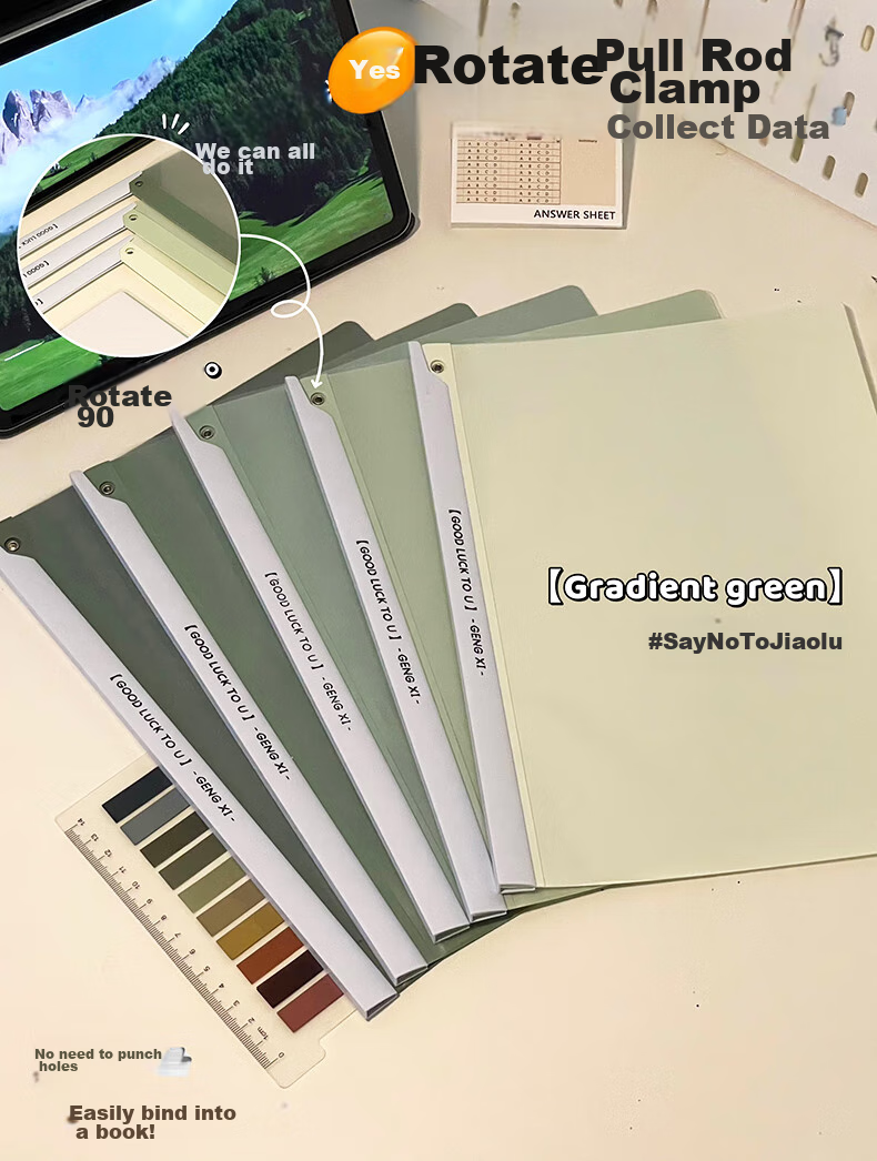 Папка для документов Шаоняньбань, вращающаяся, с ручкой, формат А4, для деловых встреч, офиса, отчетности, экзаменов, хранения документов, студенческие канцтовары, прозрачный карман для документов, набор из 5 шт., синий