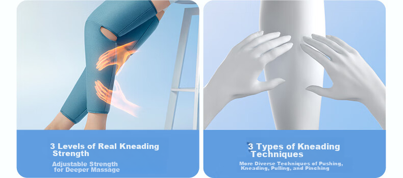Массажер для ног Keepfit KPF-Leg07 с функцией теплового компресса для коленей, автоматическое разминание для бедер и икр, улучшение кровообращения, подарок на праздник