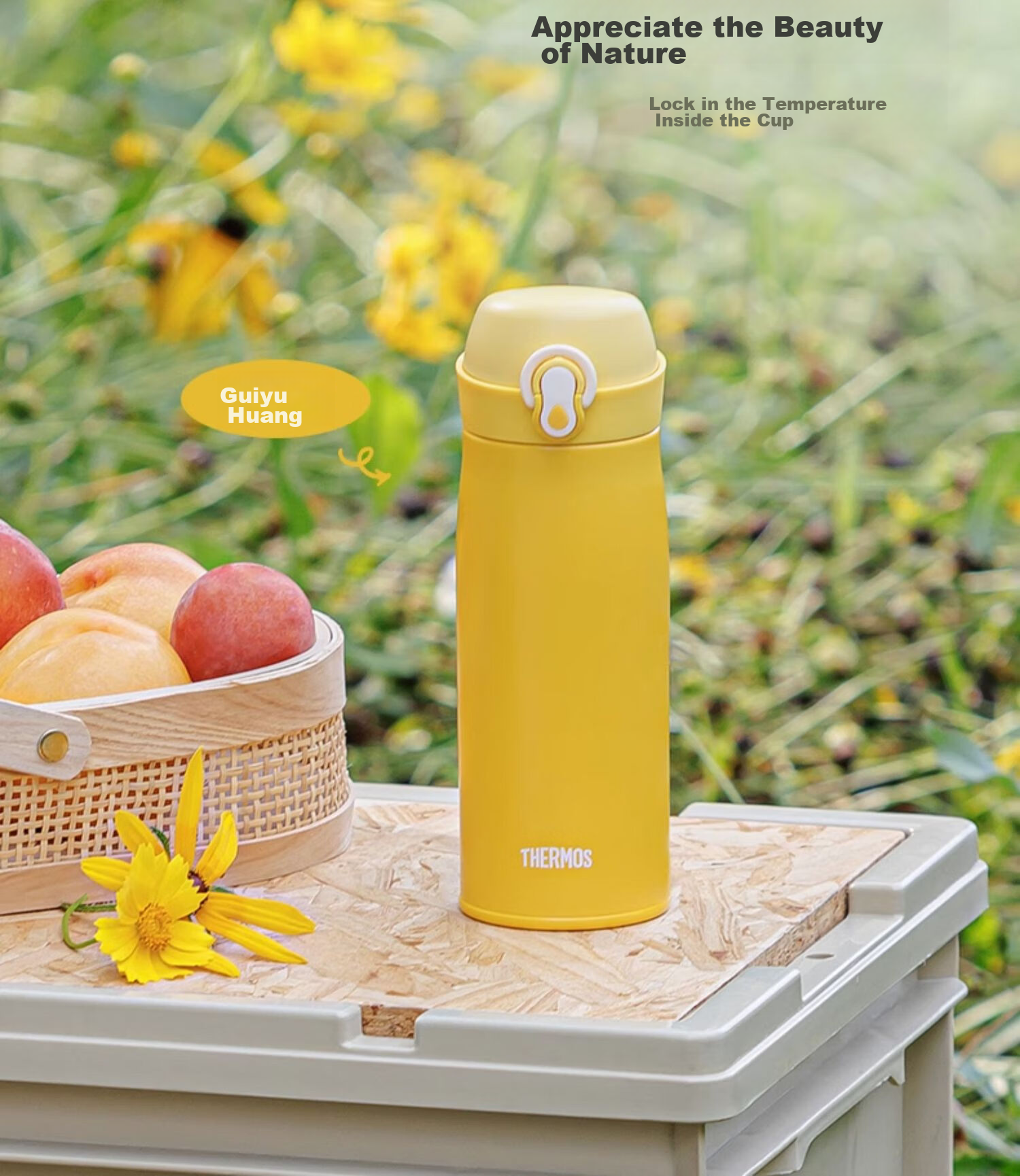 Термос THERMOS, 400 мл, нержавеющая сталь 316L, для мужчин, женщин и детей, сохраняет холодную воду, чайная чашка, TCME-400S, цвет "Новый продукт · Полумесяц белый"