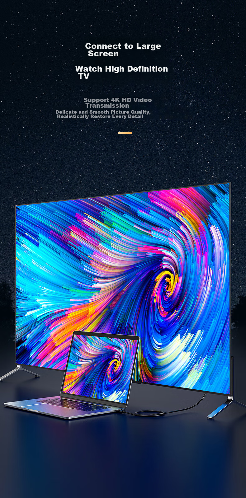 Кабель-переходник BIAZE Type-C на HDMI, 1.5 метра, 4K HD
