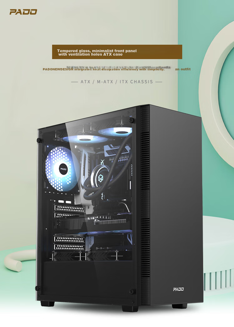 Компьютерный корпус PADO W5 Black, Midi-Tower, ATX/M-ATX/Mini-ITX, Черный