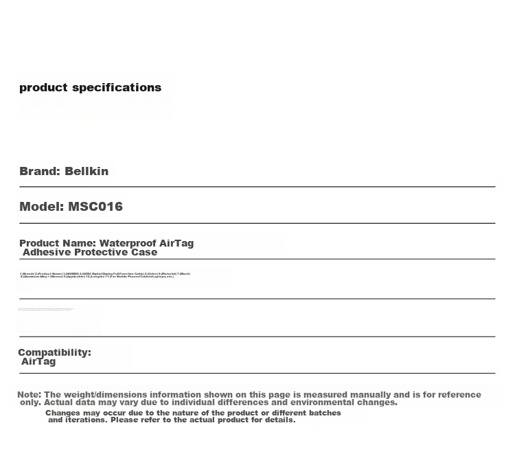 Защитный чехол BELKIN для Apple AirTag MSC016, черный