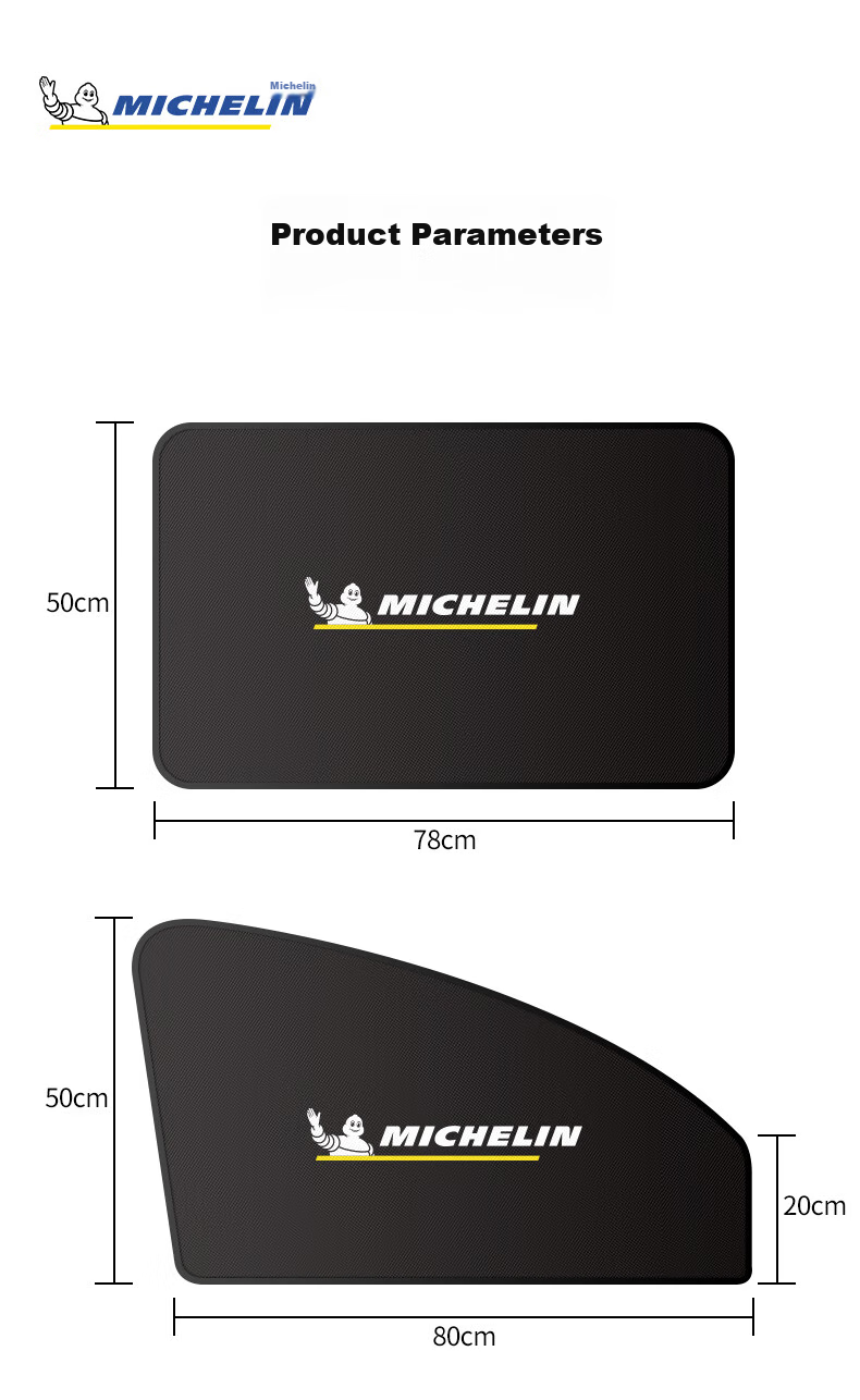 Магнитные шторки MICHELIN для боковых окон автомобиля, защита от солнца и жары, складные, 4 шт.