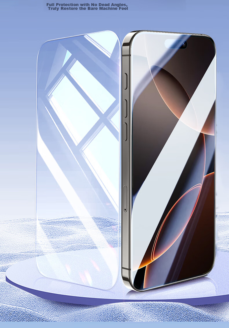 Защитное стекло LANGLING для Apple iPhone 16 Pro, полное покрытие, без черной рамки, высокой четкости, анти-отпечатки